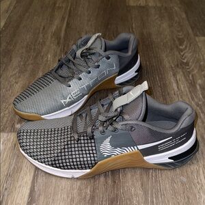 Nike Gray and Black Athletic Shoes with Mesh Design